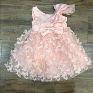 Pink Butterfly Tulle Dress with Bows